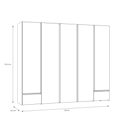 Szafa z oświetleniem 250 cm Lenybelardo Meble Forte