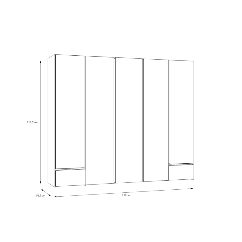 Szafa z oświetleniem 250 cm Lenybelardo Meble Forte