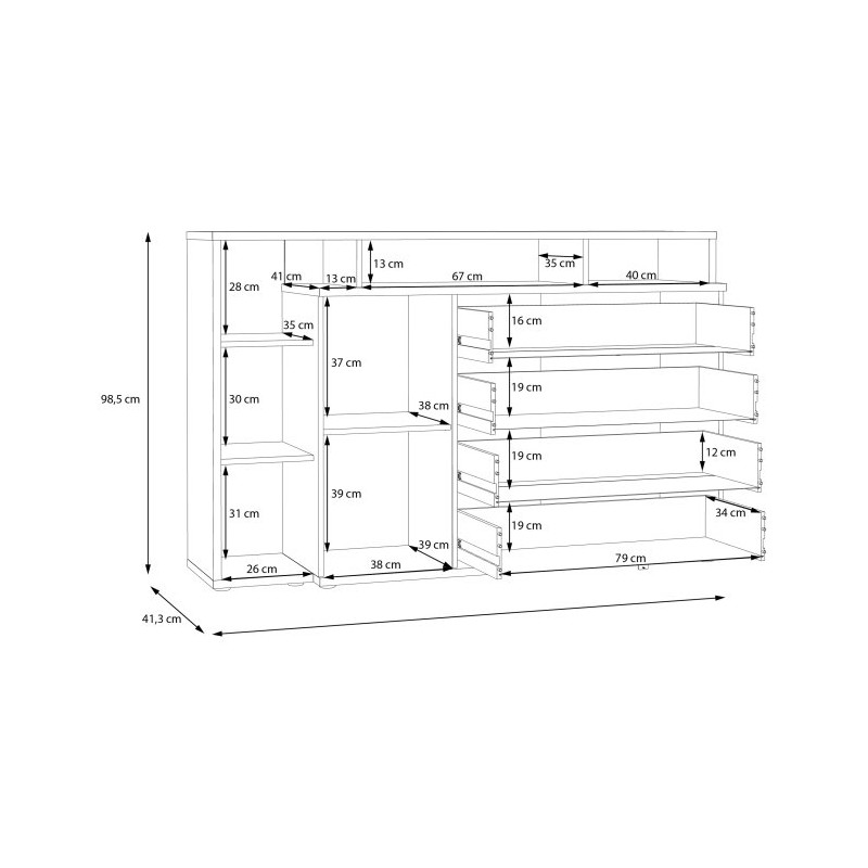 Komoda 150 cm Mayacus JCKK351L | Meble Forte