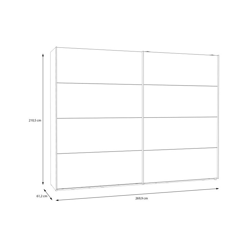 Szafa przesuwna 270 cm Mayacus – pojemna garderoba
