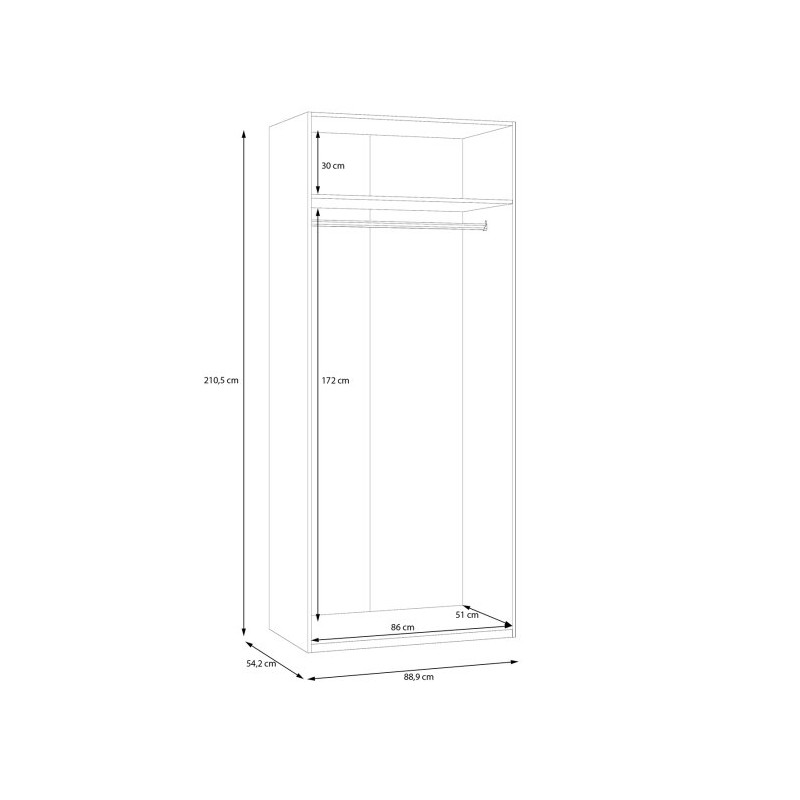 Szafa 2-drzwiowa 90 cm Econobox 2 – praktyczne przechowywanie