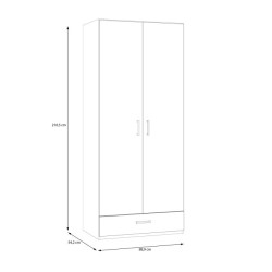 Szafa 2-drzwiowa 90 cm z szufladą Econobox 2 | Meble Forte