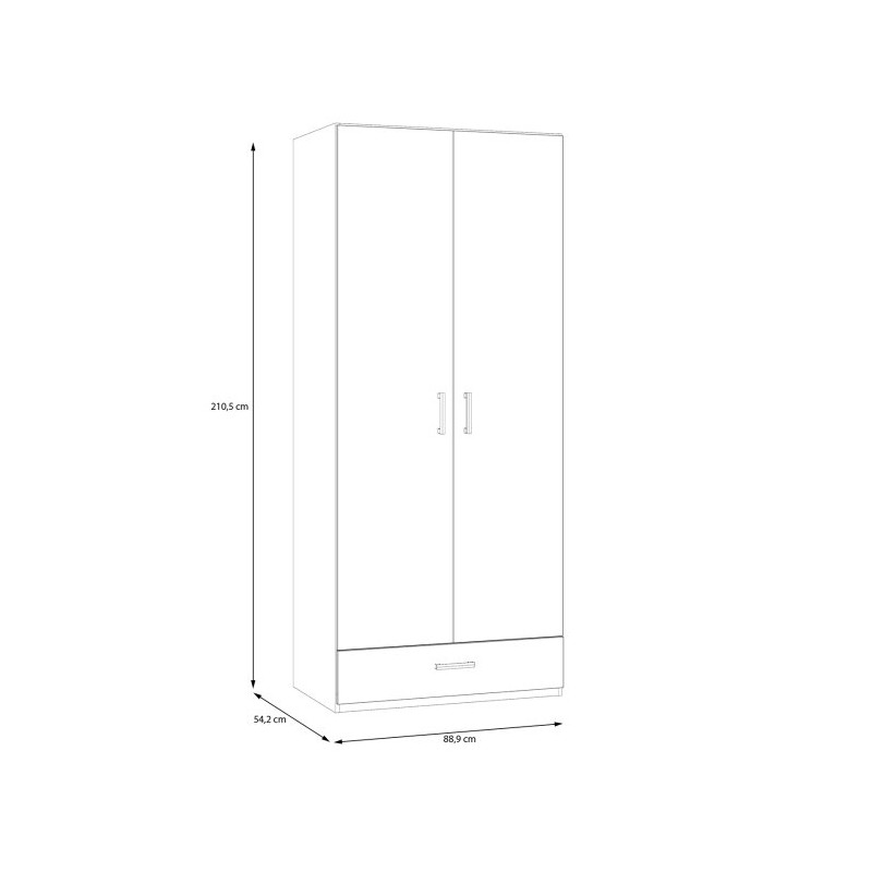 Szafa 2-drzwiowa 90 cm z szufladą Econobox 2 | Meble Forte