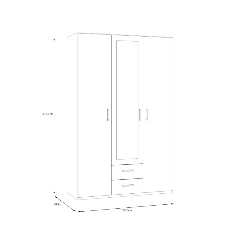 Econobox 2 ECBS931 – biała szafa z lustrem do codziennego użytku