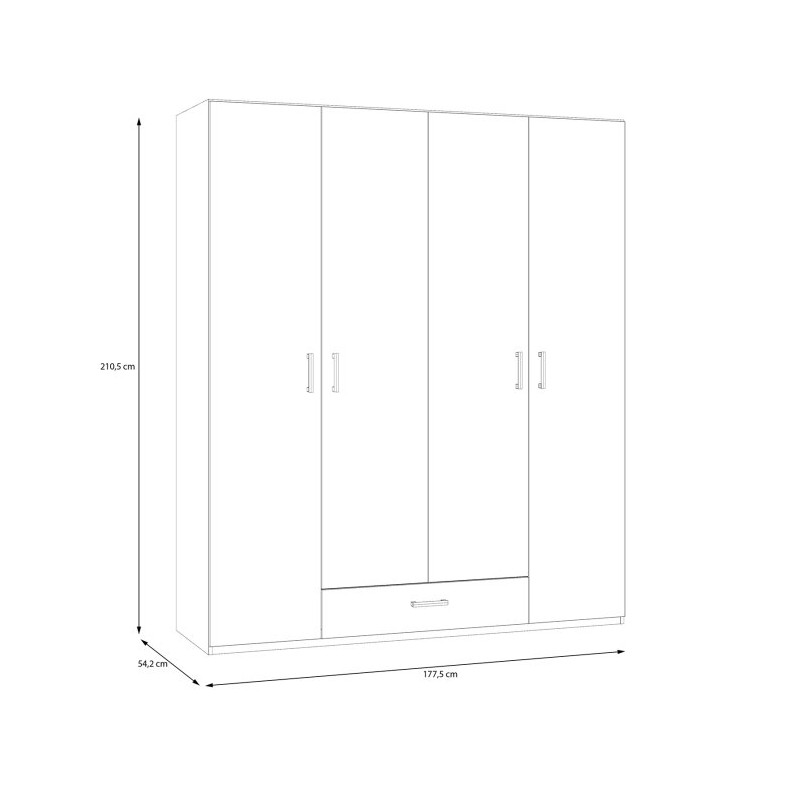 Econobox 2 ECBS941 – duża szafa 180 cm biały