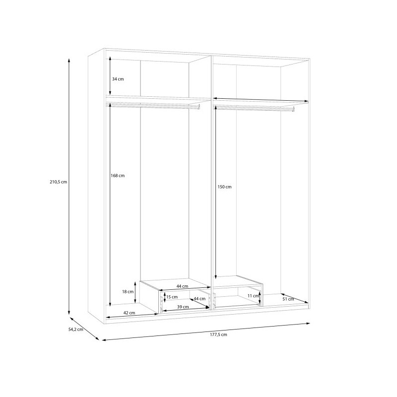 Econobox 2 ECBS941 – duża szafa 180 cm biały