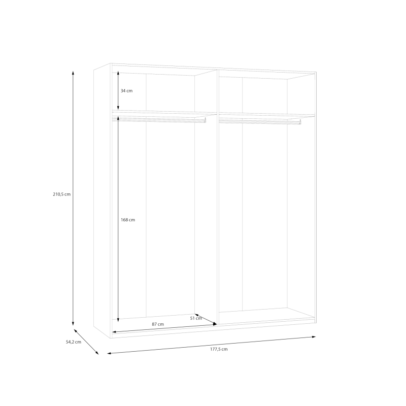 Econobox 2 ECBS945 – biała szafa otwierana 180 cm