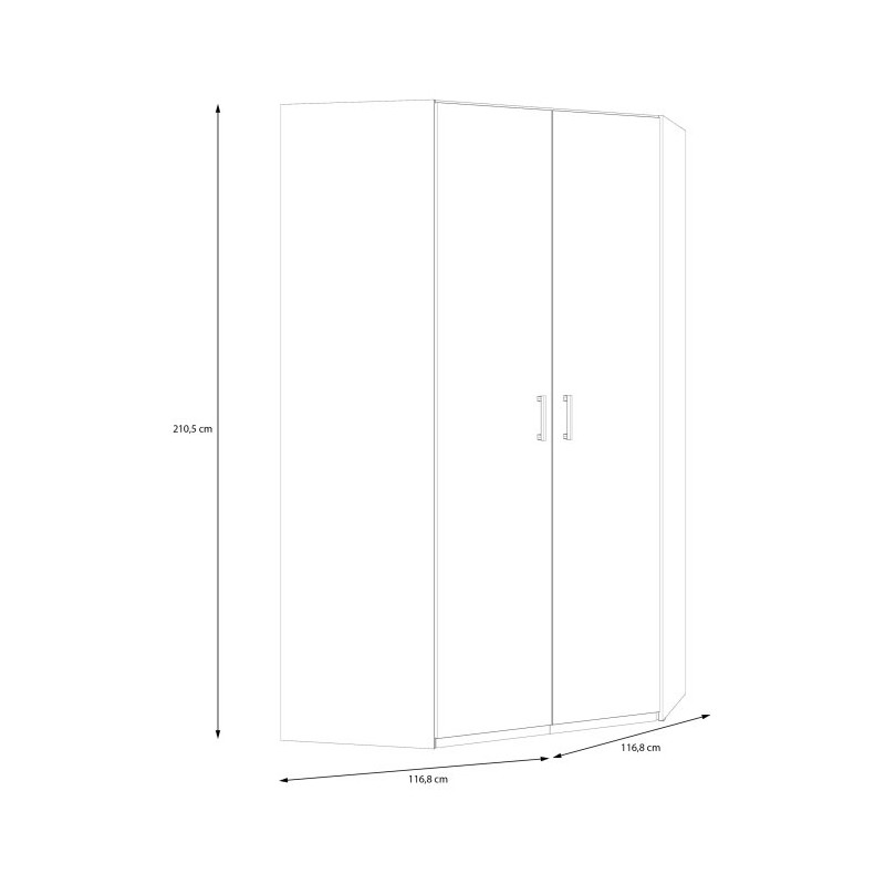Econobox 2 ECBS924 – biała duża szafa narożna 120x120 cm
