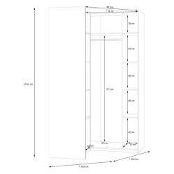 Econobox 2 ECBS924 – biała duża szafa narożna 120x120 cm