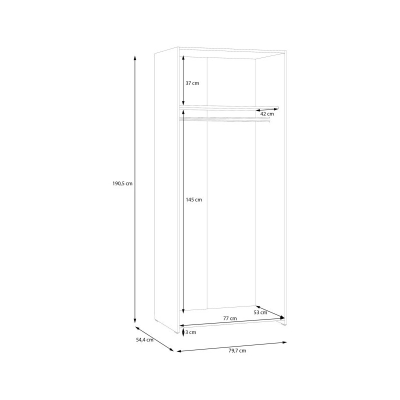 Szafa 2-drzwiowa 80 cm Econobox 2 – praktyczne przechowywanie