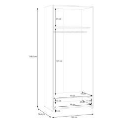 Biała szafa 2-drzwiowa 80 cm Econobox 2 | Meble Forte