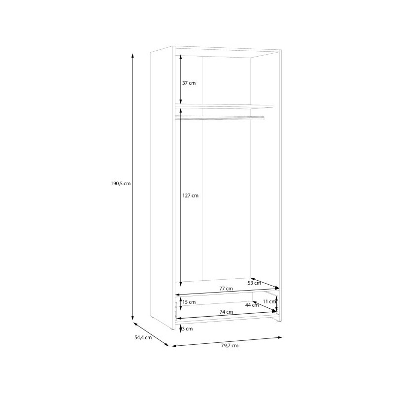Biała szafa 2-drzwiowa 80 cm Econobox 2 | Meble Forte