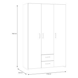 Econobox 2 ECBS832 – biała szafa z szufladami 120 cm