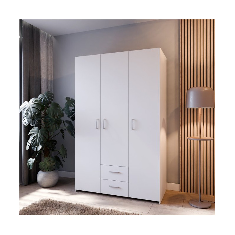 Econobox 2 ECBS832 – biała szafa z szufladami 120 cm