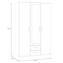 Szafa ECBS931 z lustrem dąb mauvella do codziennego użytku