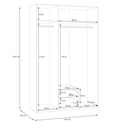 Szafa ECBS931 z lustrem dąb mauvella do codziennego użytku