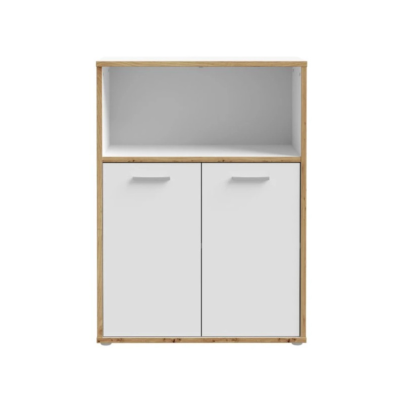 Regał niski 2D Keflavik KFLR321-C881 Biały/Dąb Artisan Meble Forte