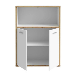 Regał niski 2D Keflavik KFLR321-C881 Biały/Dąb Artisan Meble Forte