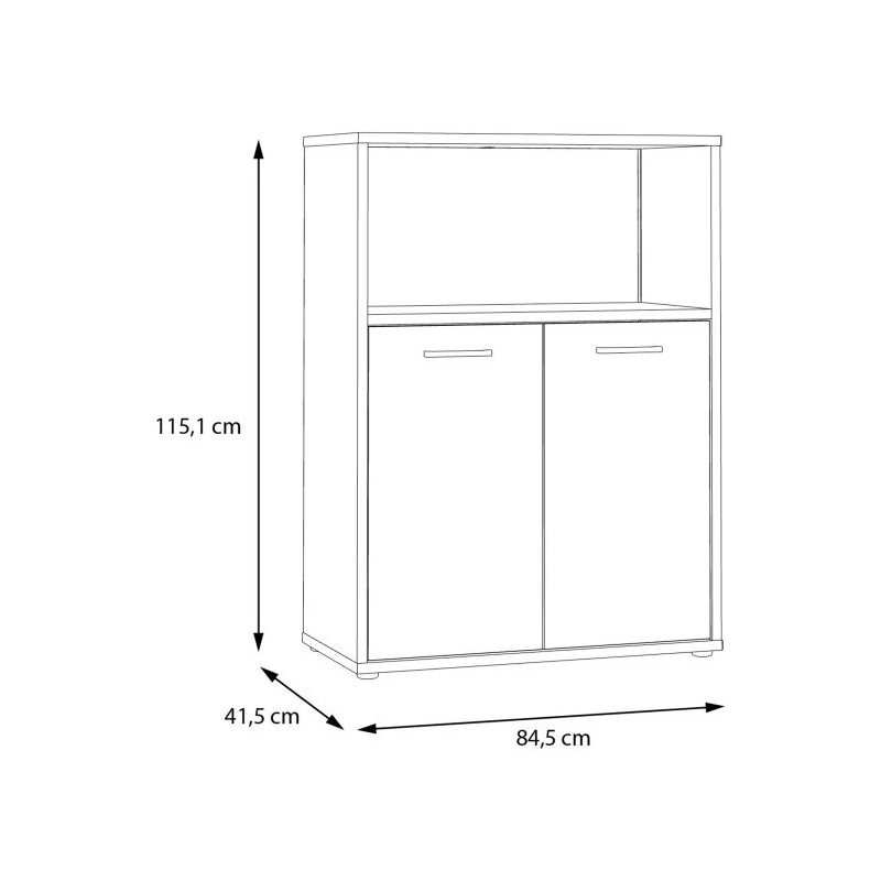 Niski regał KEFLAVIK 85 cm Biały/Dąb Artisan | Domowanie.pl