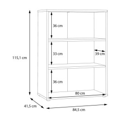 Niski regał KEFLAVIK 85 cm Biały/Dąb Artisan | Domowanie.pl
