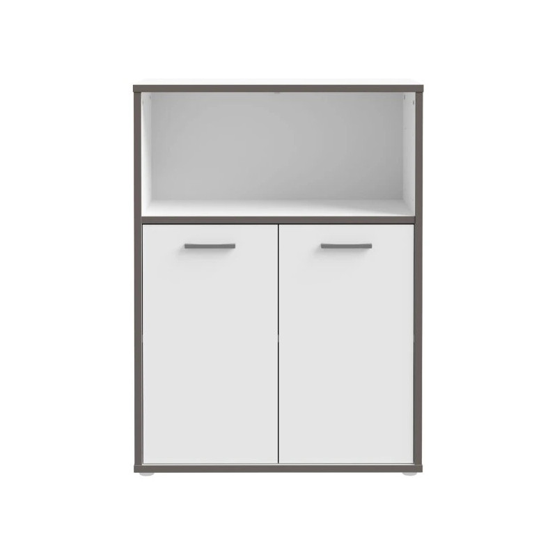 Regał niski 2D Keflavik KFLR321-J53 Biały/Grafit Meble Forte