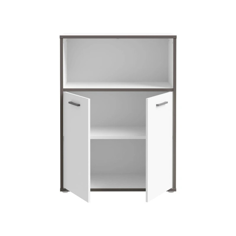 Regał niski 2D Keflavik KFLR321-J53 Biały/Grafit Meble Forte