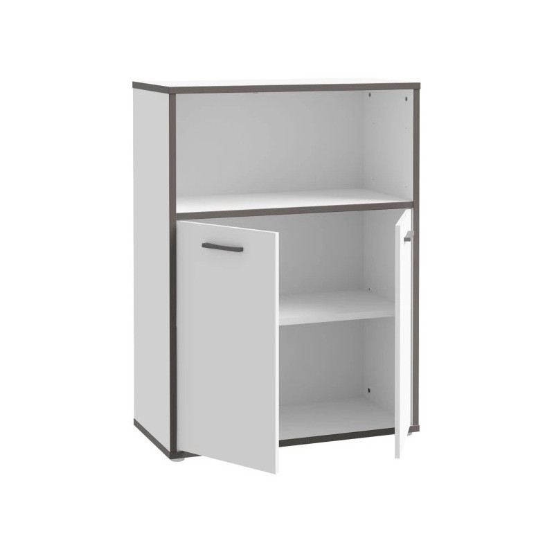 Regał niski 2D Keflavik KFLR321-J53 Biały/Grafit Meble Forte