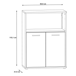 Regał niski 2D Keflavik KFLR321-J53 Biały/Grafit Meble Forte