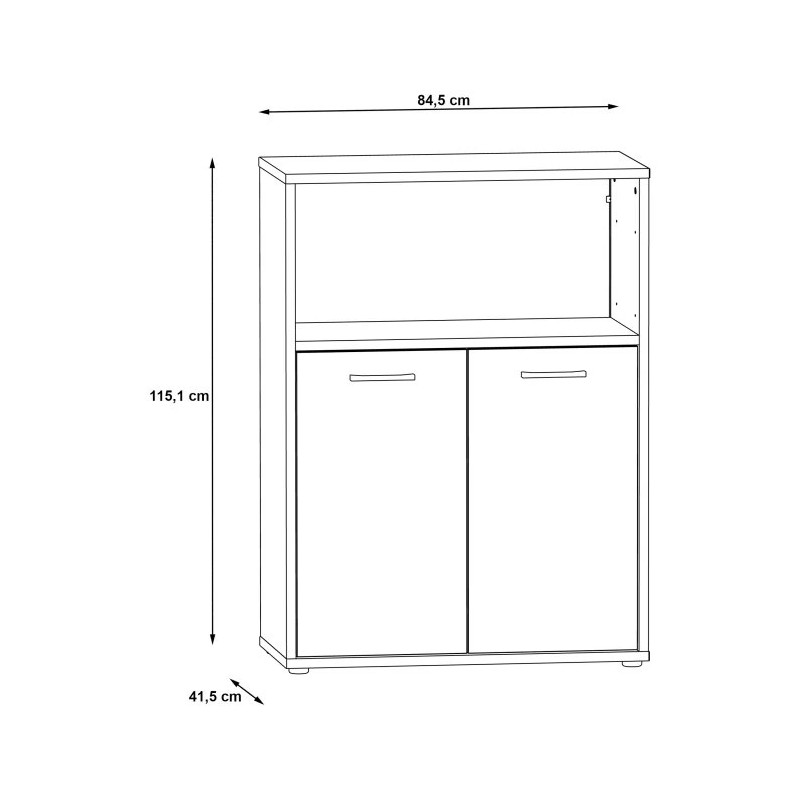 Regał niski 2D Keflavik KFLR321-J53 Biały/Grafit Meble Forte
