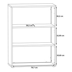 Regał niski 2D Keflavik KFLR321-J53 Biały/Grafit Meble Forte