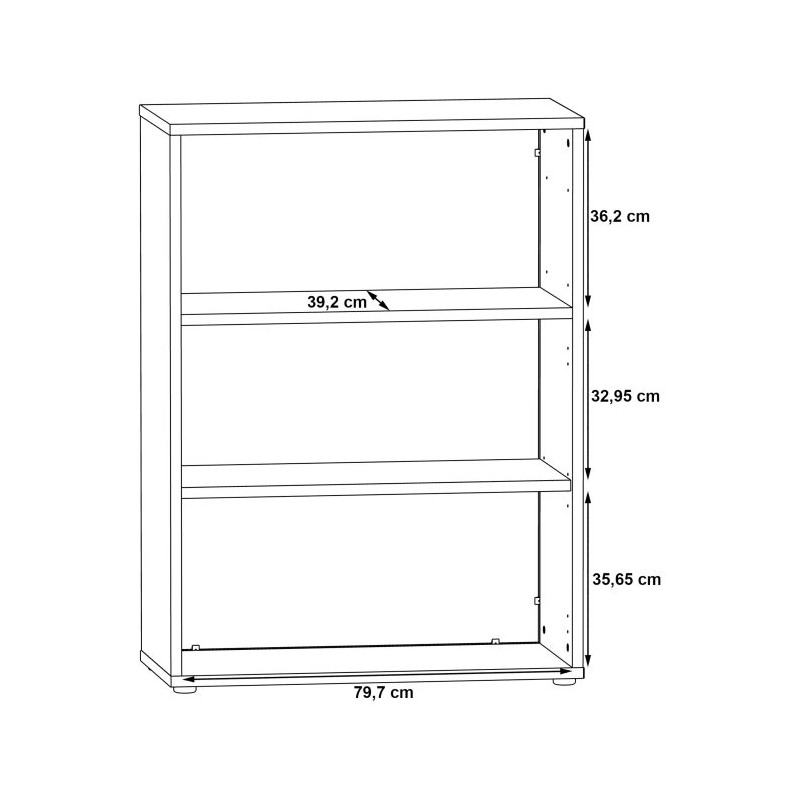 Regał niski 2D Keflavik KFLR321-J53 Biały/Grafit Meble Forte