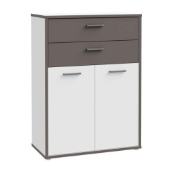 Szafka 2D z szufladami Keflavik KFLK322-J53 Biały/Grafit Meble Forte