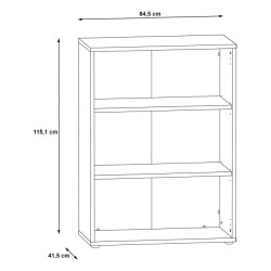 Regał niski otwarty Keflavik KFLR322-J53 Biały/Grafit Meble Forte
