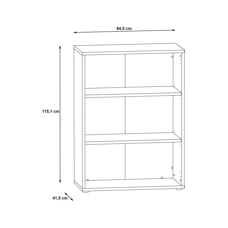 Regał niski otwarty Keflavik KFLR322-J53 Biały/Grafit Meble Forte