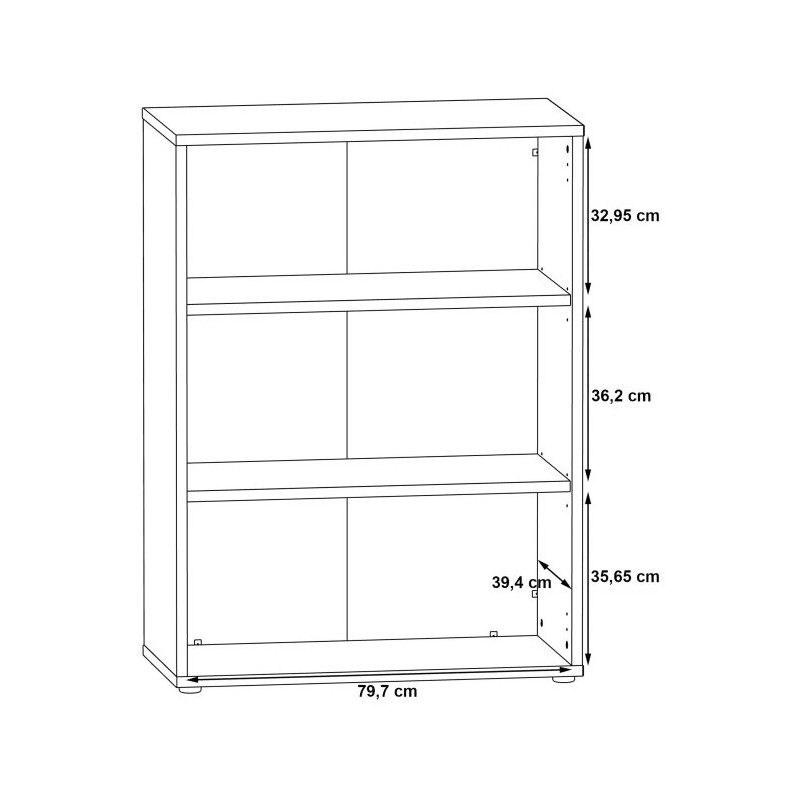 Regał niski otwarty Keflavik KFLR322-J53 Biały/Grafit Meble Forte
