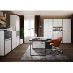 Regał niski otwarty Keflavik KFLR322-J53 Biały/Grafit Meble Forte