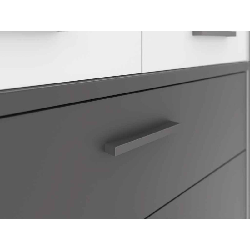 Niski regał otwarty KEFLAVIK 85 cm Biały/Grafit | Domowanie