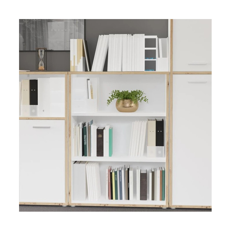 Regał niski otwarty Keflavik KFLR322-C881 Biały/Dąb Artisan Meble Forte