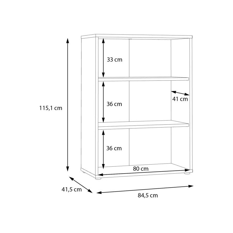 Regał niski otwarty Keflavik KFLR322-C881 Biały/Dąb Artisan Meble Forte
