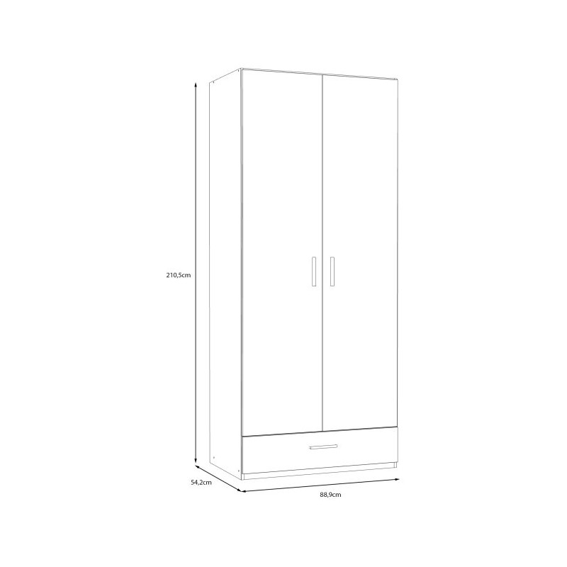 Szafa 90 cm z szufladą dąb mauvella Econobox 2 | Meble Forte