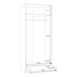 Szafa 90 cm z szufladą dąb mauvella Econobox 2 | Meble Forte