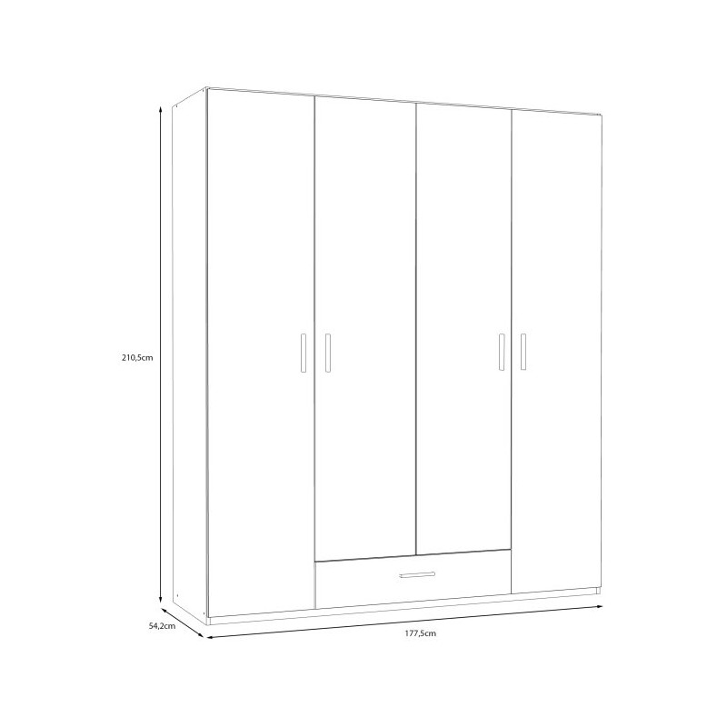 Econobox 2 ECBS941 – duża szafa 180 cm dąb mauvella