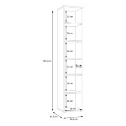 Regał wąski półotwarty 45cm Keflavik KFLR812-C881 Biały/Dąb Artisan Meble Forte