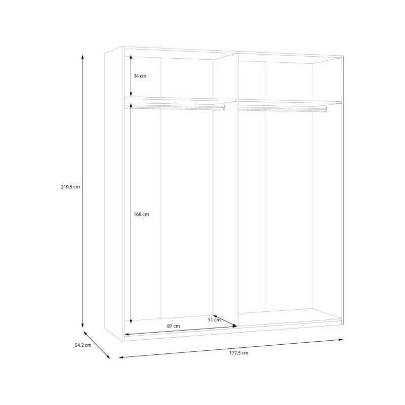 Econobox 2 ECBS945 – szafa otwierana 180 cm dąb mauvella