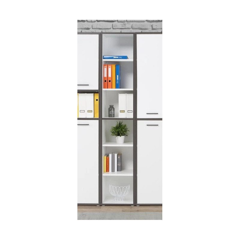 Regał słupek 45cm Keflavik KFLR811-J53 Biały/Grafit Meble Forte