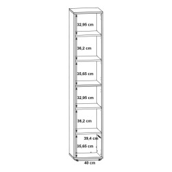 Regał słupek 45cm Keflavik KFLR811-J53 Biały/Grafit Meble Forte