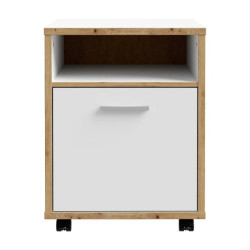 Kontener na kółkach Keflavik KFLK111-C881 Biały/Dąb Artisan Meble Forte