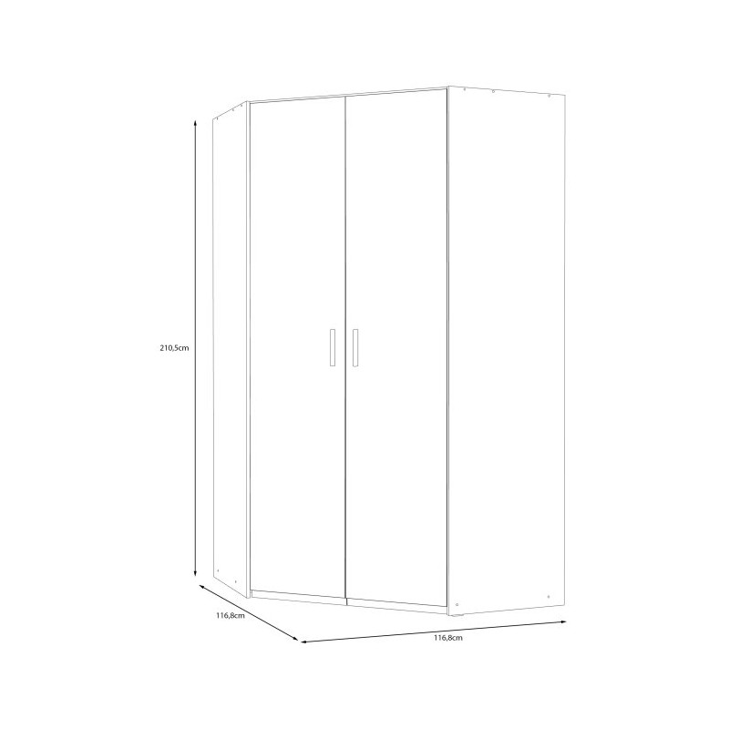 Econobox 2 ECBS924 – duża szafa narożna 120x120 cm dąb mauvella