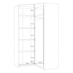 Econobox 2 ECBS924 – duża szafa narożna 120x120 cm dąb mauvella