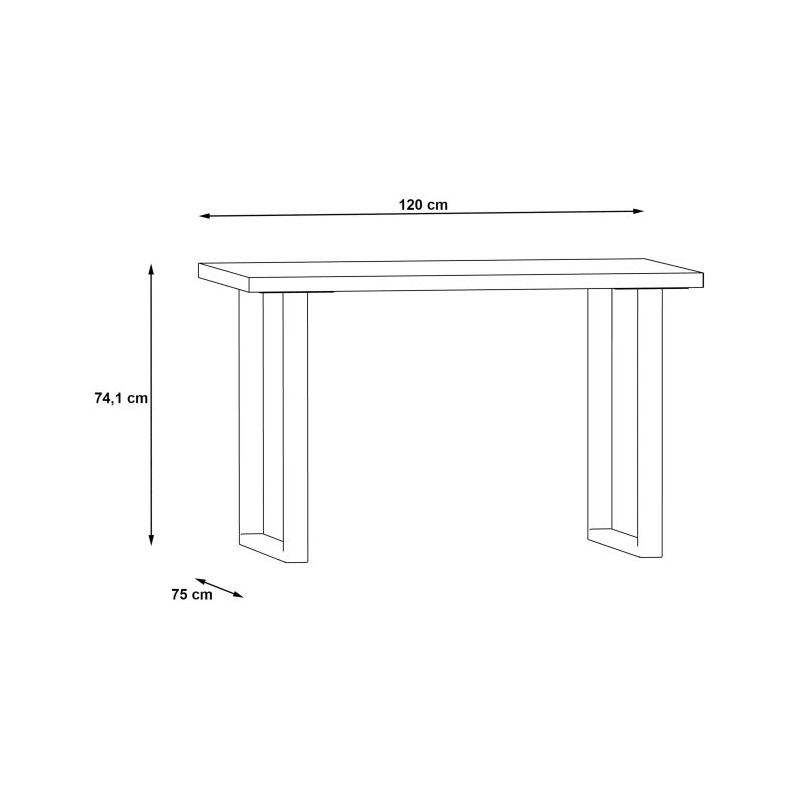 Biurko 120x75 Keflavik KFLB211-120-940 Biały/Grafit Meble Forte